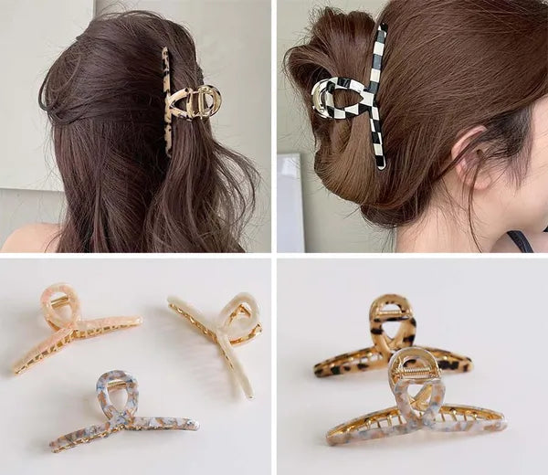 Hair Claw Clip Black White b
