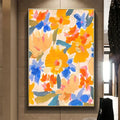 Handmade Oil Painting Canvas Wall Art Decor Original Orange Flower Painting Abstract Floral Painting Living Room Hallway Bedroom Luxurious Decorative Painting