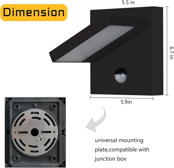 Inowel Wall Light Outdoor Motion Sensor Wall Lamp Modern Wall Sconce Lantern Fixture for Porch Front Door 32135