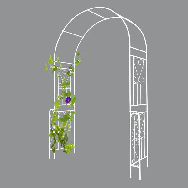 Metal Garden Arch W55'' x H94.5'' Garden Arbor Trellis Climbing Plants Support Rose Arch Outdoor Arch
