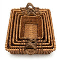 Multi-Functional Willow Baskets Set of 5 - Natural Nesting Storage Organizers for Home, Kitchen, Living Room and Bathroom, Elegant Handwoven Display Decor