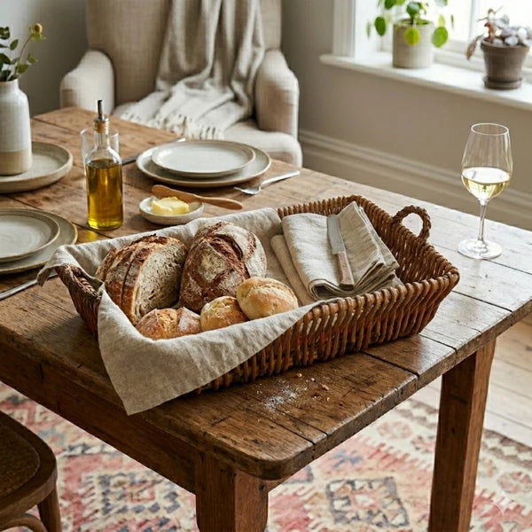 Multi-Functional Willow Baskets Set of 5 - Natural Nesting Storage Organizers for Home, Kitchen, Living Room and Bathroom, Elegant Handwoven Display Decor
