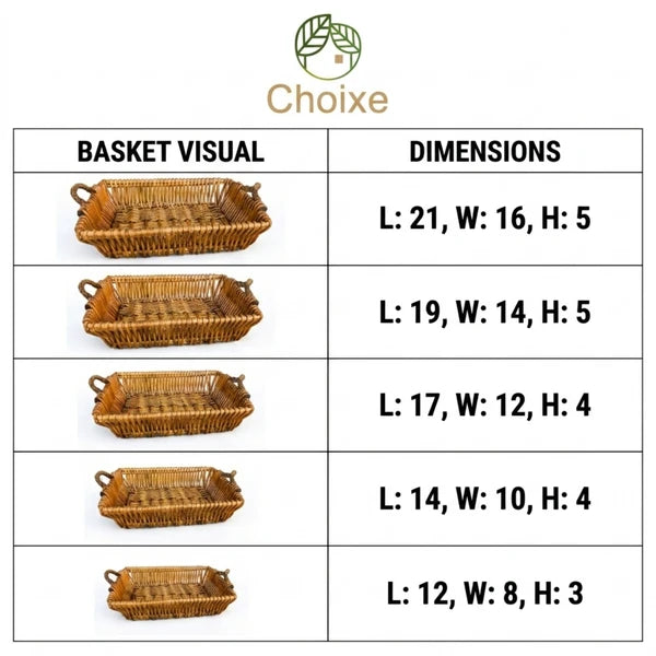 Multi-Functional Willow Baskets Set of 5 - Natural Nesting Storage Organizers for Home, Kitchen, Living Room and Bathroom, Elegant Handwoven Display Decor