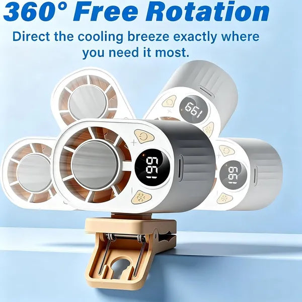 New Upgraded Car Clip on Air Conditioner Fan, Portable Air Conditioners for Cars, Mini Rotatable Fan, USB Rechargeable, 199 Speed Silent Mini Bladeless Fans, Car Clip on Air Conditioner