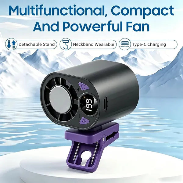 New Upgraded Car Clip on Air Conditioner Fan, Portable Air Conditioners for Cars, Mini Rotatable Fan, USB Rechargeable, 199 Speed Silent Mini Bladeless Fans, Car Clip on Air Conditioner