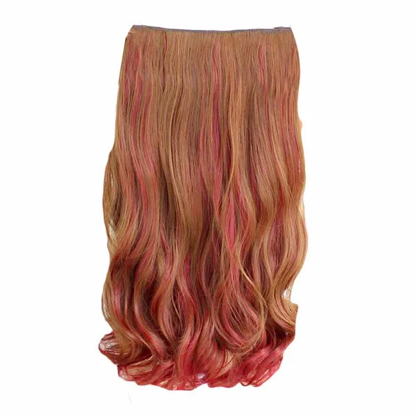 One-piece Two Tone Clip-on Hairpieces 5 Clips 20in Light Brown 1