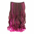 One-piece Two Tone Clip-on Hairpieces 5 Clips Brown Style 3
