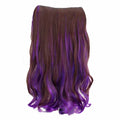 One-piece Two Tone Clip-on Hairpieces 5 Clips Brown Style 4