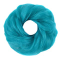 Peacock Green Scrunchy Updo Wavy Hair Bun