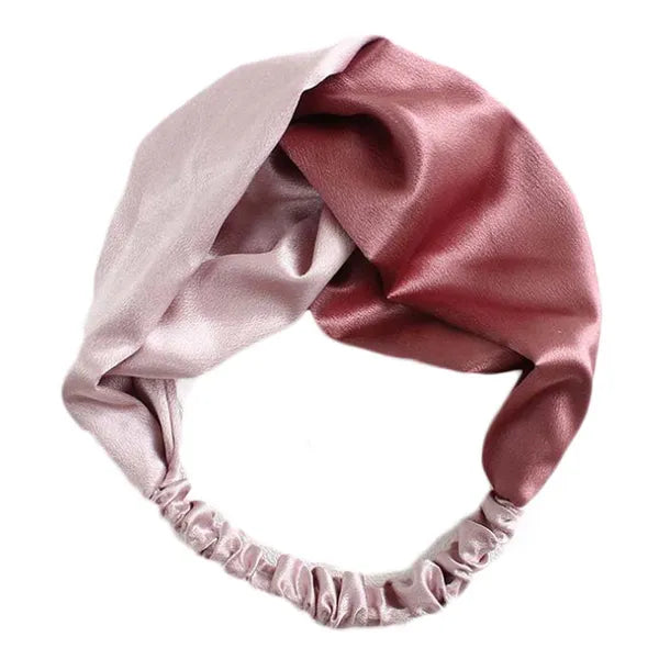 Pink Color Matching Headband Knotted Wide Hairband
