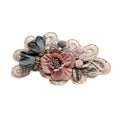 Pink Womens Cloth Artificial Flower Hair Clip