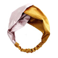 Pink Yellow Color Matching Headband Knotted Wide Hairband