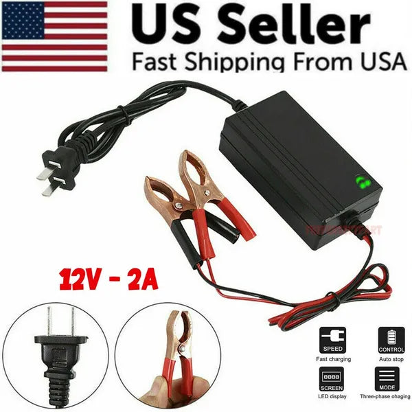 Portable 12V Auto Car Battery Charger Truck Trickle Maintainer
