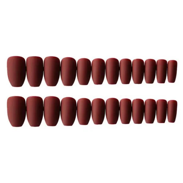 Pure Color Fake Nails Full Cover Party Prom Long Style 2