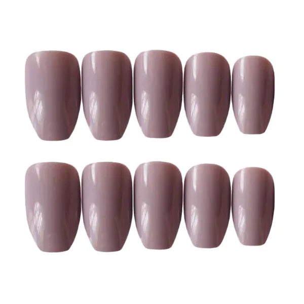 Pure Color Fake Nails Party Prom Full Cover Long