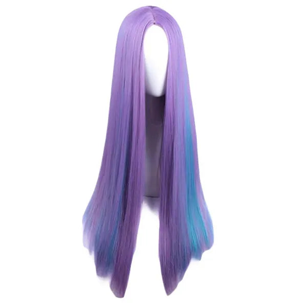 Purple Blue 65 cm Cosplay Synthetic Full Wig Long Straight