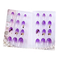 Purple Flower Beads False Fingernails Artificial Nails