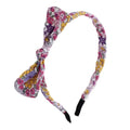 Purple Yellow Thin Headband Bowknot Skinny Hairband