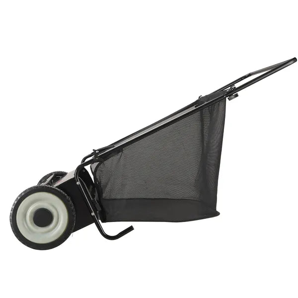 Push Lawn Sweeper, 26-inch Leaf & Grass Collector, Strong Rubber Wheels & Heavy Duty Thickened Steel, Durable to Use with Large Capacity 7 cu. ft. Mesh Collection Hopper Bag, 4 Spinning Brushes