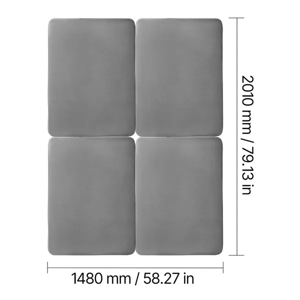 Queen Size Bunkie Board, 1.5 in Bed Board Slats with 200D Oxford Cloth, Wooden Mattress Support for Queen Size Bed, Easy Assembly Support under Mattress, 4 Piece, Gray