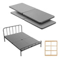 Queen Size Bunkie Board, 1.5 in Bed Board Slats with 200D Oxford Cloth, Wooden Mattress Support for Queen Size Bed, Easy Assembly Support under Mattress, 4 Piece, Gray