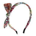 Red Flower Thin Headband Bowknot Skinny Hairband