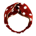 Red Retro Polka Dot Headband Criss Cross Wide Hairband