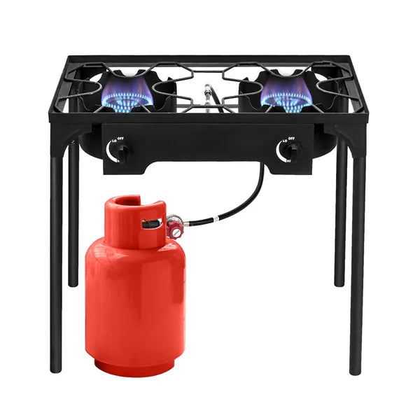 Replace 1255491Outdoor Camp Stove High Pressure Propane Gas Cooker Portable Cast Iron Patio Cooking Burner (Double Burner 150000-BTU)