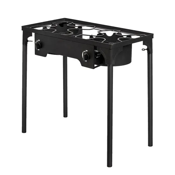 Replace 1255491Outdoor Camp Stove High Pressure Propane Gas Cooker Portable Cast Iron Patio Cooking Burner (Double Burner 150000-BTU)