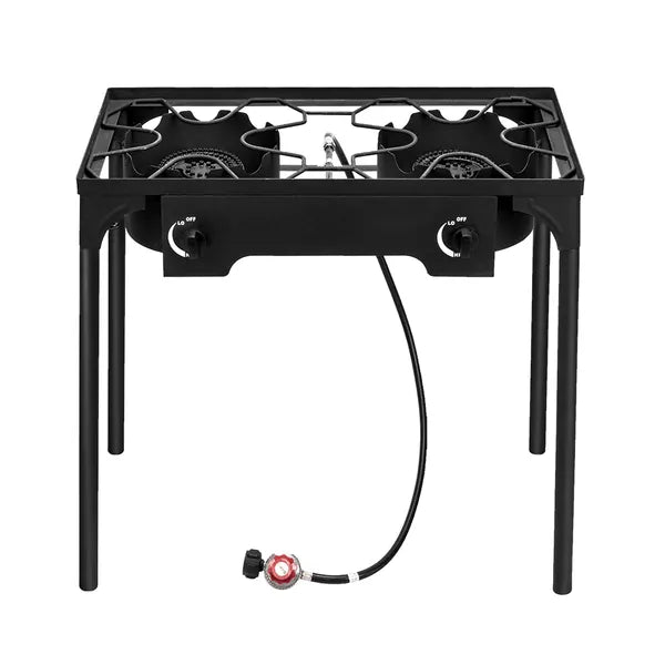 Replace 1255491Outdoor Camp Stove High Pressure Propane Gas Cooker Portable Cast Iron Patio Cooking Burner (Double Burner 150000-BTU)