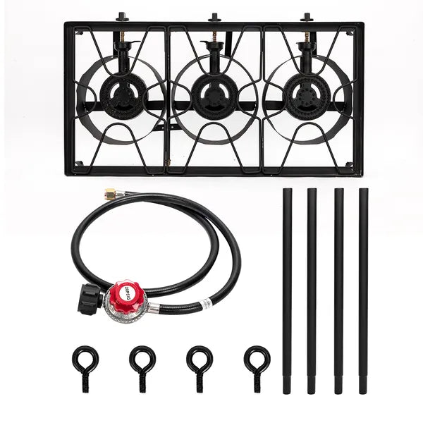 Replace 15455210Outdoor Camp Stove High Pressure Propane Gas Cooker Portable Cast Iron Patio Cooking Burner (Three Burner 225000-BTU)