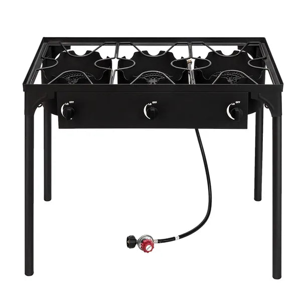 Replace 15455210Outdoor Camp Stove High Pressure Propane Gas Cooker Portable Cast Iron Patio Cooking Burner (Three Burner 225000-BTU)