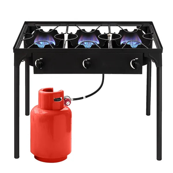 Replace 15455210Outdoor Camp Stove High Pressure Propane Gas Cooker Portable Cast Iron Patio Cooking Burner (Three Burner 225000-BTU)