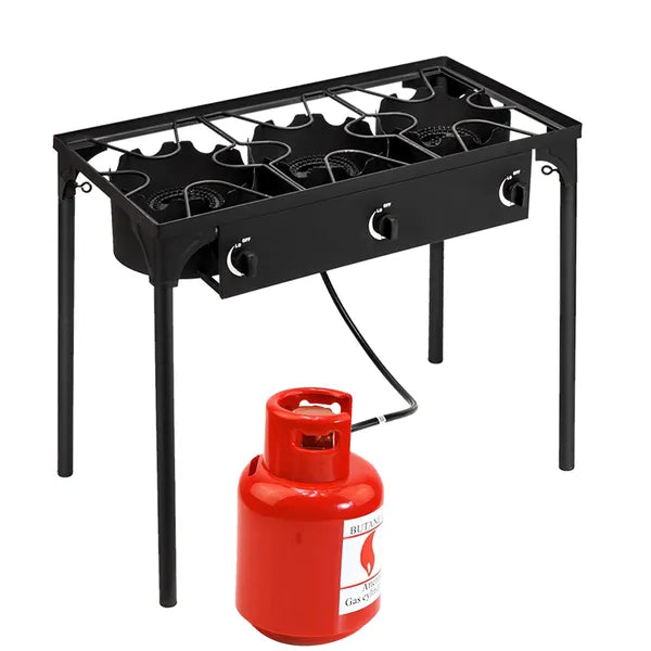 Replace 15455210Outdoor Camp Stove High Pressure Propane Gas Cooker Portable Cast Iron Patio Cooking Burner (Three Burner 225000-BTU)