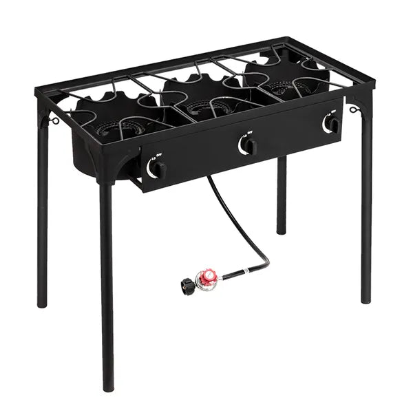 Replace 15455210Outdoor Camp Stove High Pressure Propane Gas Cooker Portable Cast Iron Patio Cooking Burner (Three Burner 225000-BTU)