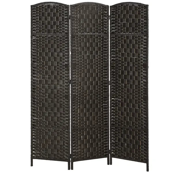 Room Divider, 3 Panel Folding Privacy Screen, 70.9" Tall Portable Weave Partition Wall Divider for Bedroom, Coffee