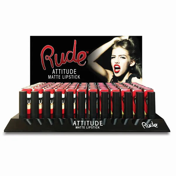 RUDE Attitude Matte Lipstick Acrylic Display Set A 144 Pieces