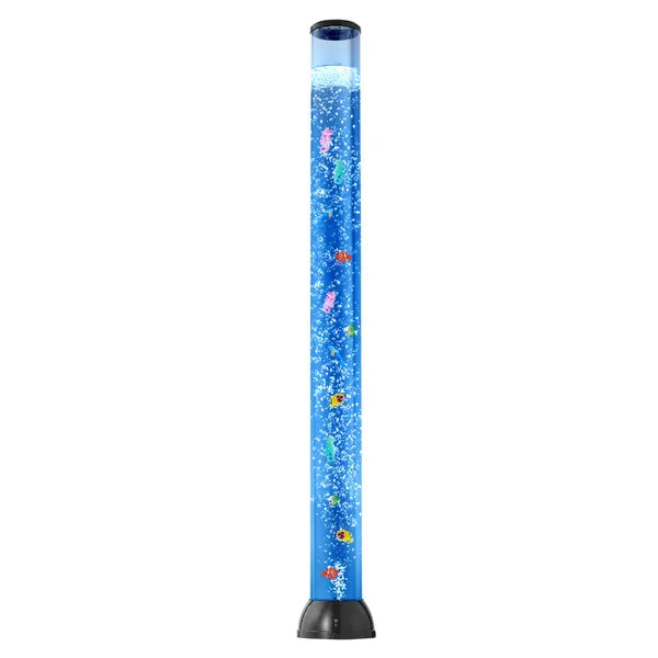 Sensory Bubble Tube Lamp, 4 ft Bubble Fish Tube, Sensory Aquarium Lamp with 10 Floating Fish & 16 Color Effects, Remote Control, Stress Relief Calming Light for Bedroom Living Room Home Decor