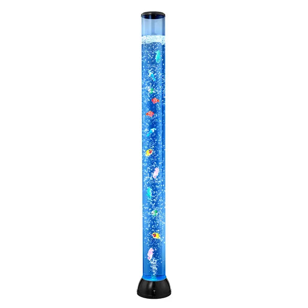 Sensory Bubble Tube Lamp, 4 ft Bubble Fish Tube, Sensory Aquarium Lamp with 10 Floating Fish & 16 Color Effects, Remote Control, Stress Relief Calming Light for Bedroom Living Room Home Decor