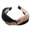 Simple Wide Beige Polka Dot Vintage Headband