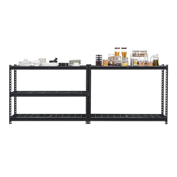 Storage Shelves, 3000 lbs, 5 Tier Heavy Duty Garage Shelving, 20" D x 48" W x 72" H Adjustable Metal Shelves for Industrial Shelving Unit Utility Shelf, for Kitchen, Warehouse, Basement, Black