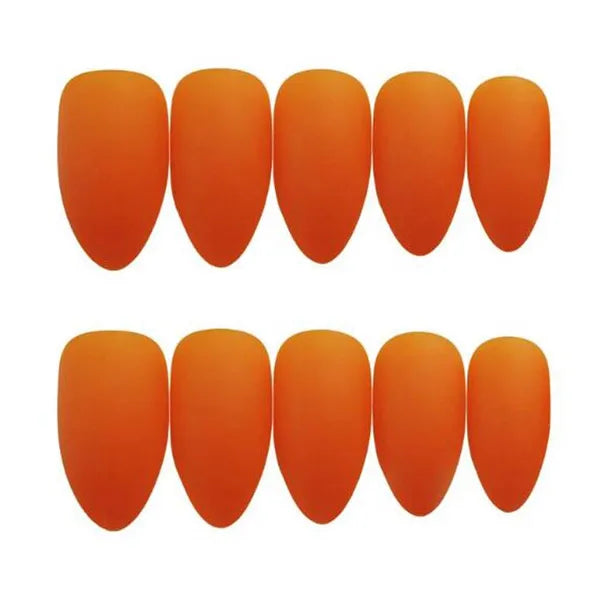 Summer Orange False Nails Matte