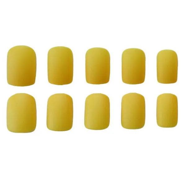 Summer Yellow False Nails Matte