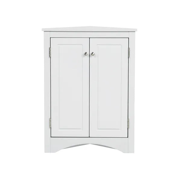 Triangle Bathroom Storage Cabinet with Adjustable Shelves, Freestanding Floor Cabinet for Home Kitchen