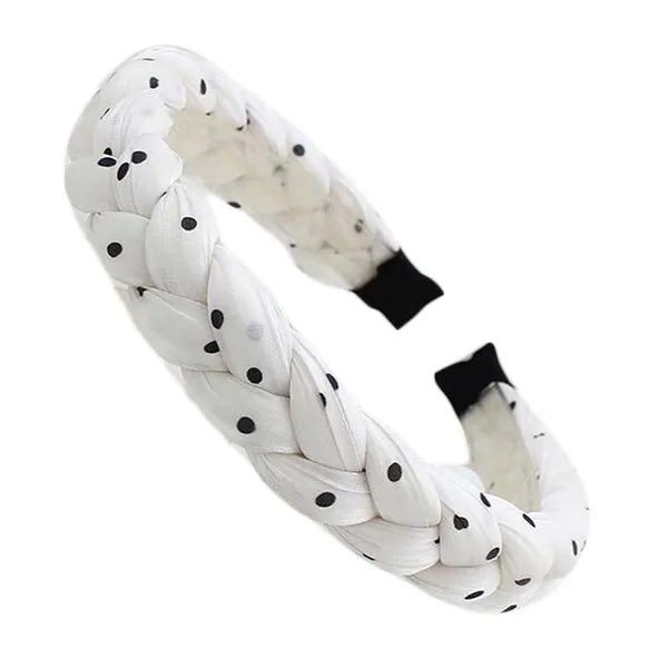 White Sponge Braided Headband
