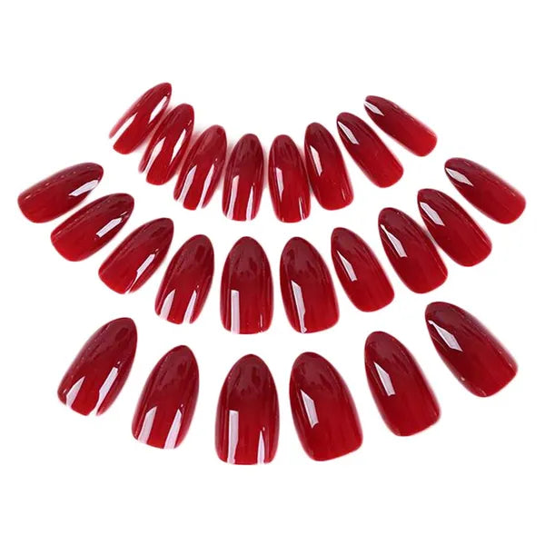 Wine Red False Nails
