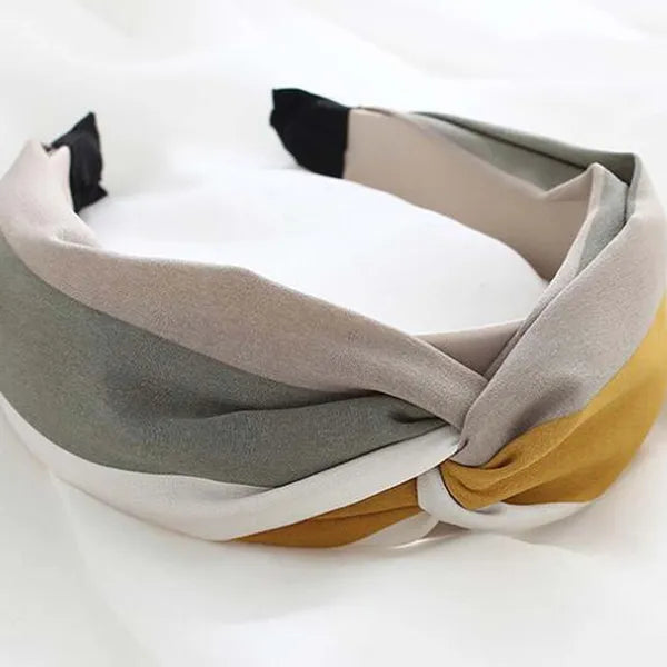 Wide Turban Headband Green Yellow 2