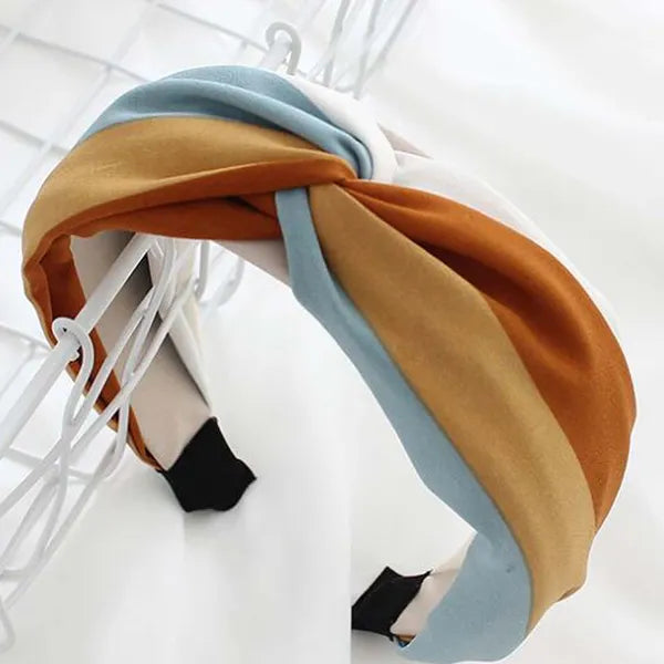 Wide Turban Headband Orange Yellow 2