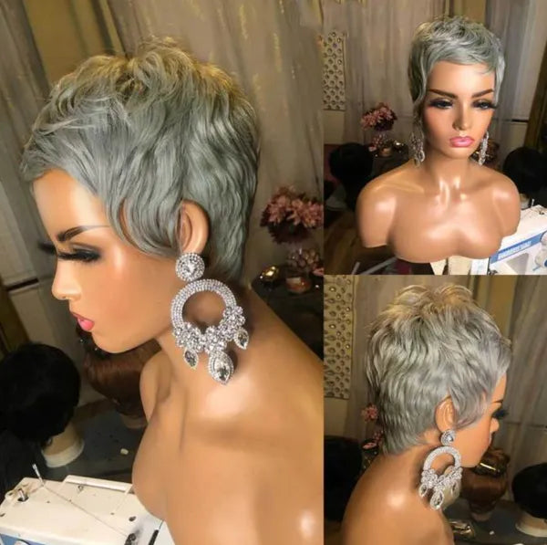 Short Wig Silver Gray