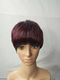 Short Wig Black Red